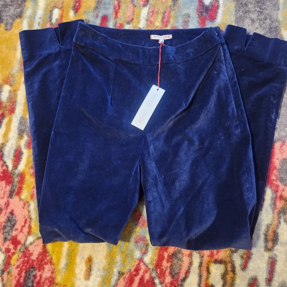 NWT Francis Valentine Lucy Pant Stretch Velvet Midnight - Picture 4 of 5